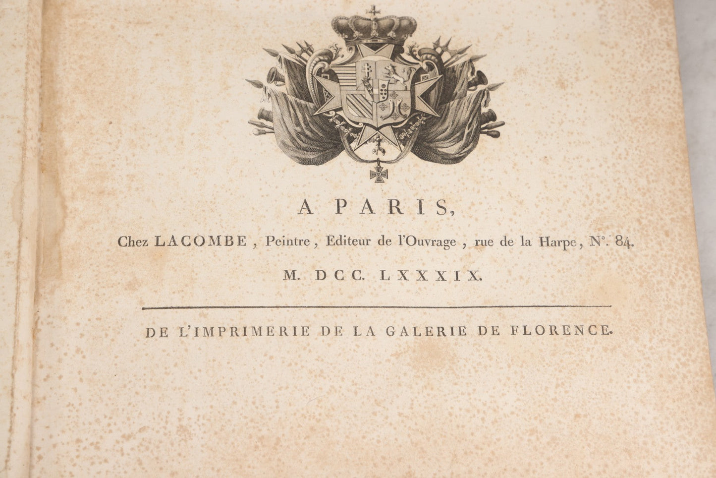 Lot 043 - Antique Oversized Art Book “Tableaux, Statues, Bas-Reliefs Et Camées De La Galerie De Florence Et Du Palais Pitti” (Paintings, Statues, Bas-Reliefs And Cameos From The Gallery Of Florence And The Pitti Palace), Published By Lacombe, Paris, 1789