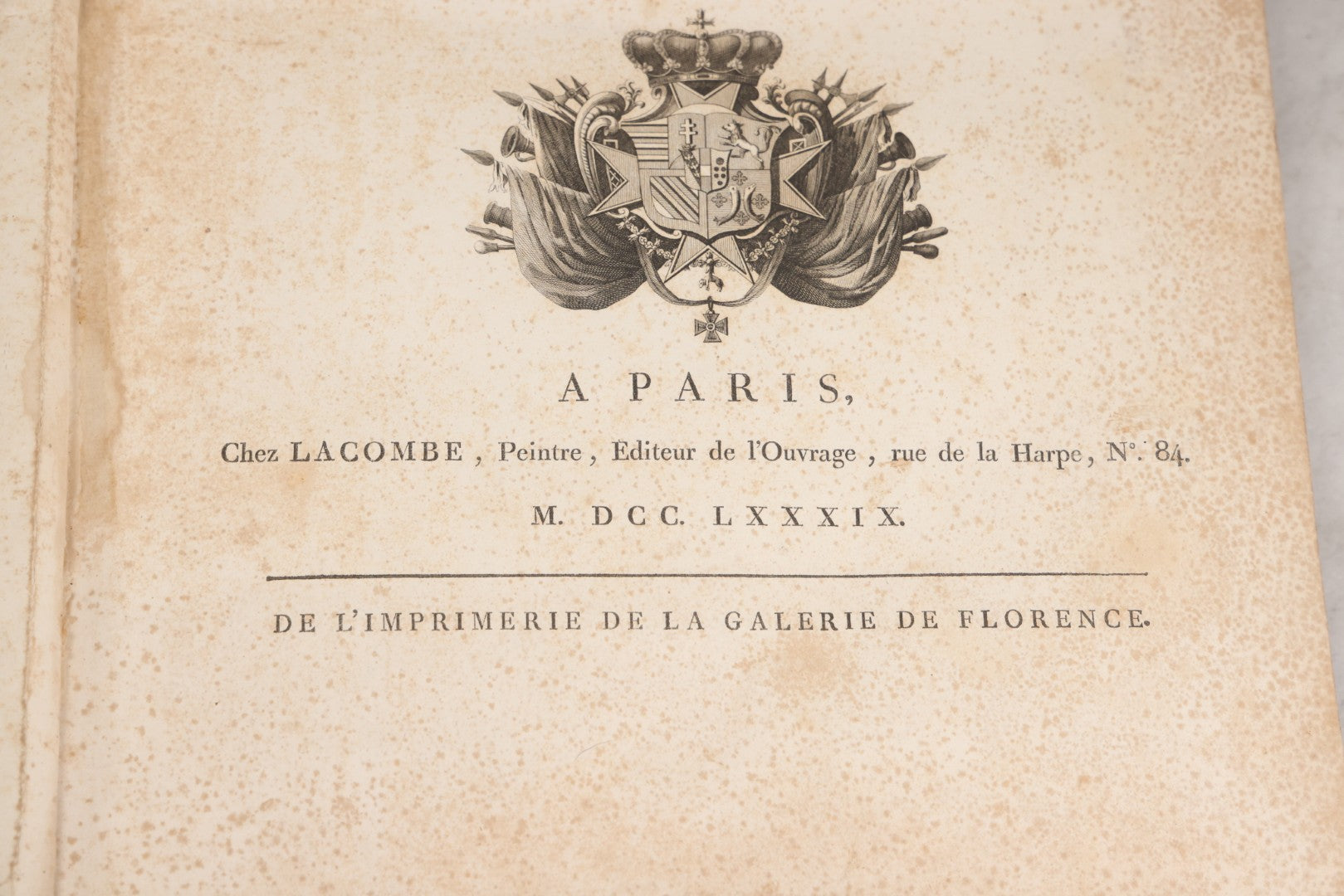 Lot 043 - Antique Oversized Art Book “Tableaux, Statues, Bas-Reliefs Et Camées De La Galerie De Florence Et Du Palais Pitti” (Paintings, Statues, Bas-Reliefs And Cameos From The Gallery Of Florence And The Pitti Palace), Published By Lacombe, Paris, 1789