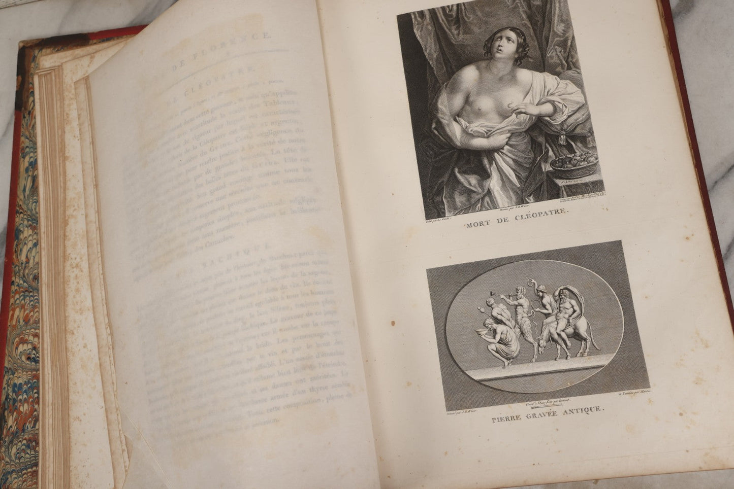 Lot 043 - Antique Oversized Art Book “Tableaux, Statues, Bas-Reliefs Et Camées De La Galerie De Florence Et Du Palais Pitti” (Paintings, Statues, Bas-Reliefs And Cameos From The Gallery Of Florence And The Pitti Palace), Published By Lacombe, Paris, 1789