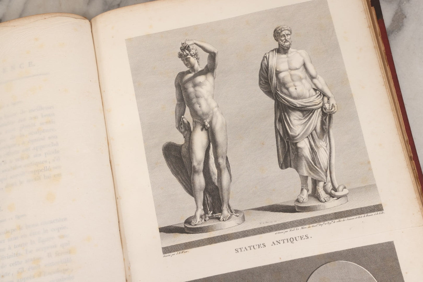 Lot 043 - Antique Oversized Art Book “Tableaux, Statues, Bas-Reliefs Et Camées De La Galerie De Florence Et Du Palais Pitti” (Paintings, Statues, Bas-Reliefs And Cameos From The Gallery Of Florence And The Pitti Palace), Published By Lacombe, Paris, 1789