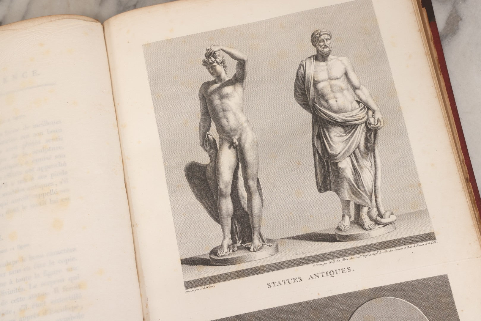 Lot 043 - Antique Oversized Art Book “Tableaux, Statues, Bas-Reliefs Et Camées De La Galerie De Florence Et Du Palais Pitti” (Paintings, Statues, Bas-Reliefs And Cameos From The Gallery Of Florence And The Pitti Palace), Published By Lacombe, Paris, 1789