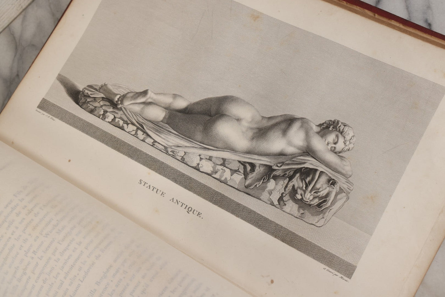 Lot 043 - Antique Oversized Art Book “Tableaux, Statues, Bas-Reliefs Et Camées De La Galerie De Florence Et Du Palais Pitti” (Paintings, Statues, Bas-Reliefs And Cameos From The Gallery Of Florence And The Pitti Palace), Published By Lacombe, Paris, 1789