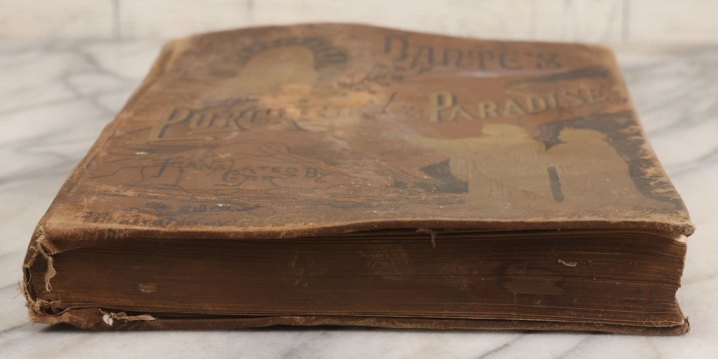 Lot 044 - “Purgatory And Paradise” Antique Book By Dante Alighieri, Translated By Rev. Henry Francis Cary, Illustrated By Gustave Doré, Published By Cassell & Company, New York, Circa Late 19th Century, Note Craft Grade With Extensive Water Damage