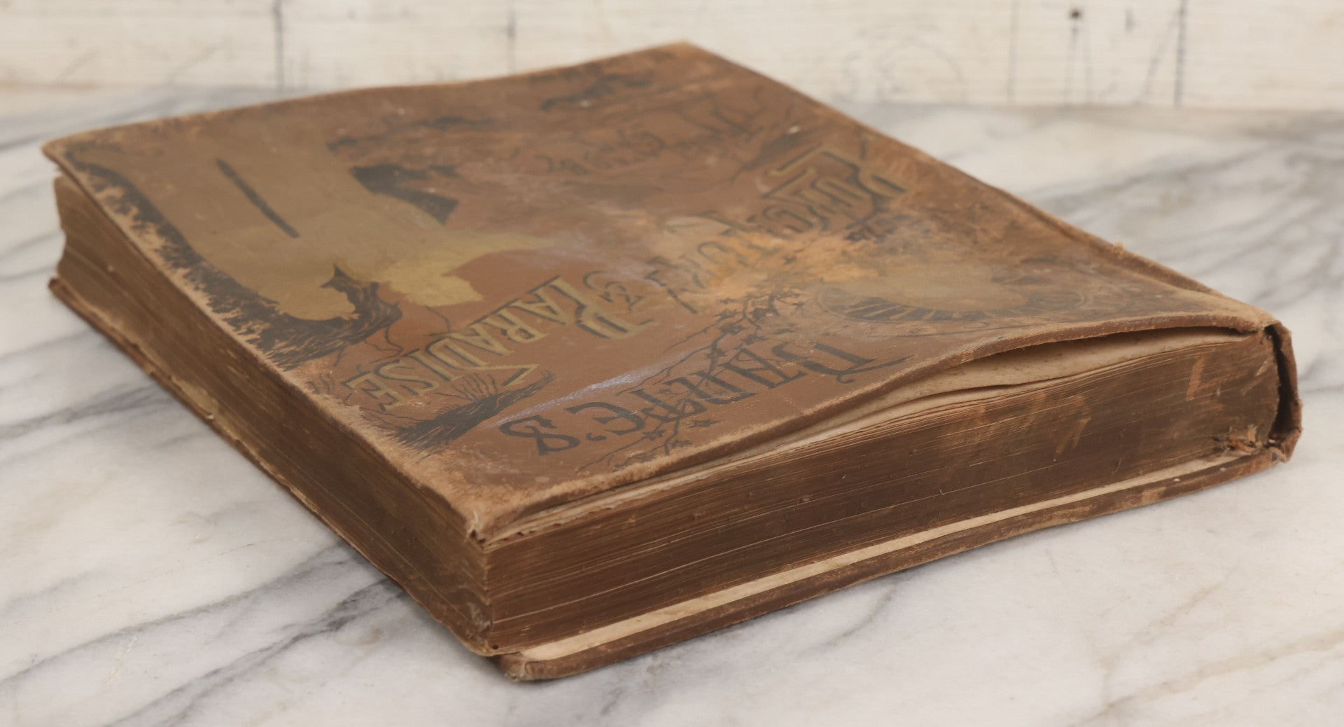Lot 044 - “Purgatory And Paradise” Antique Book By Dante Alighieri, Translated By Rev. Henry Francis Cary, Illustrated By Gustave Doré, Published By Cassell & Company, New York, Circa Late 19th Century, Note Craft Grade With Extensive Water Damage
