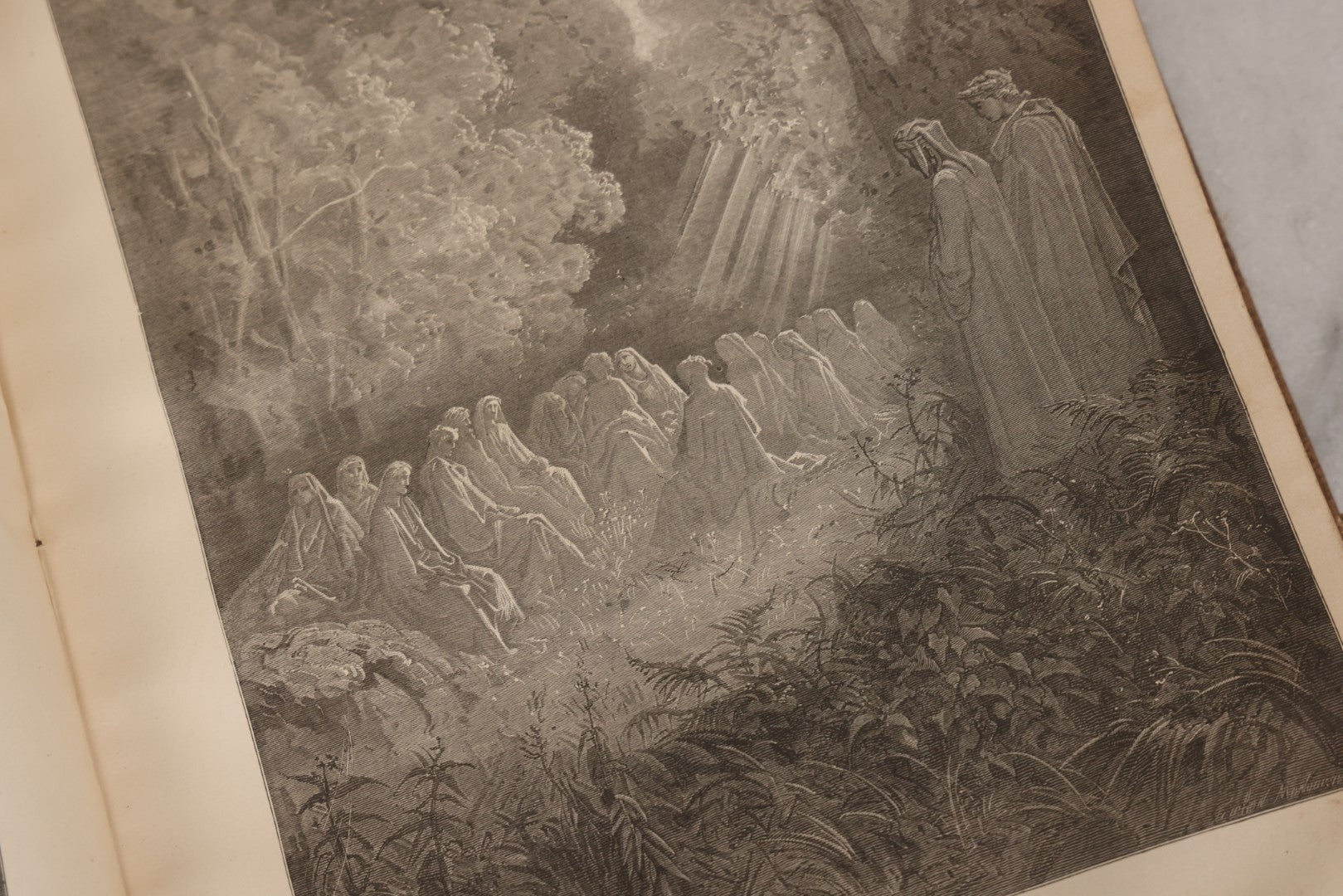 Lot 044 - “Purgatory And Paradise” Antique Book By Dante Alighieri, Translated By Rev. Henry Francis Cary, Illustrated By Gustave Doré, Published By Cassell & Company, New York, Circa Late 19th Century, Note Craft Grade With Extensive Water Damage