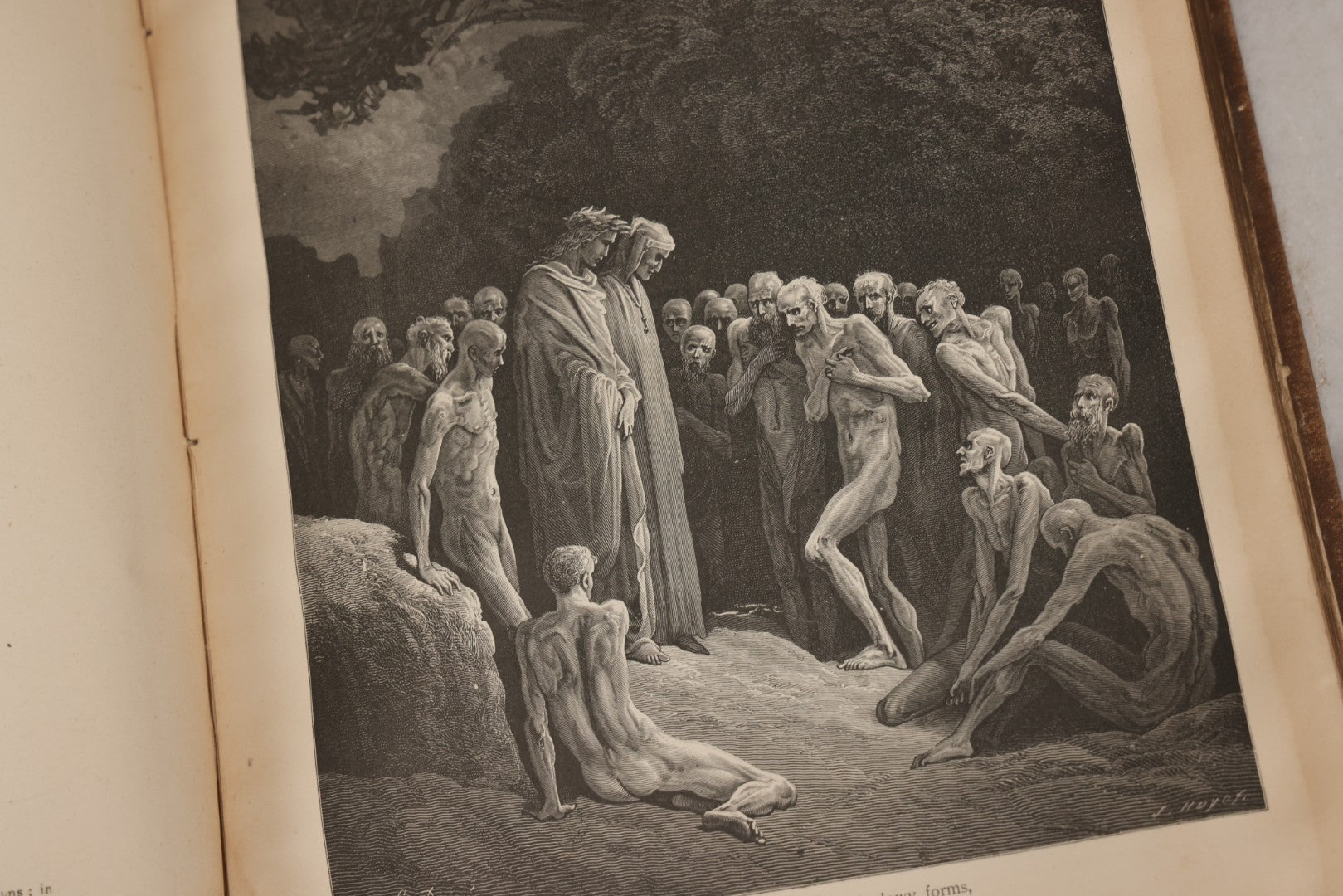 Lot 044 - “Purgatory And Paradise” Antique Book By Dante Alighieri, Translated By Rev. Henry Francis Cary, Illustrated By Gustave Doré, Published By Cassell & Company, New York, Circa Late 19th Century, Note Craft Grade With Extensive Water Damage