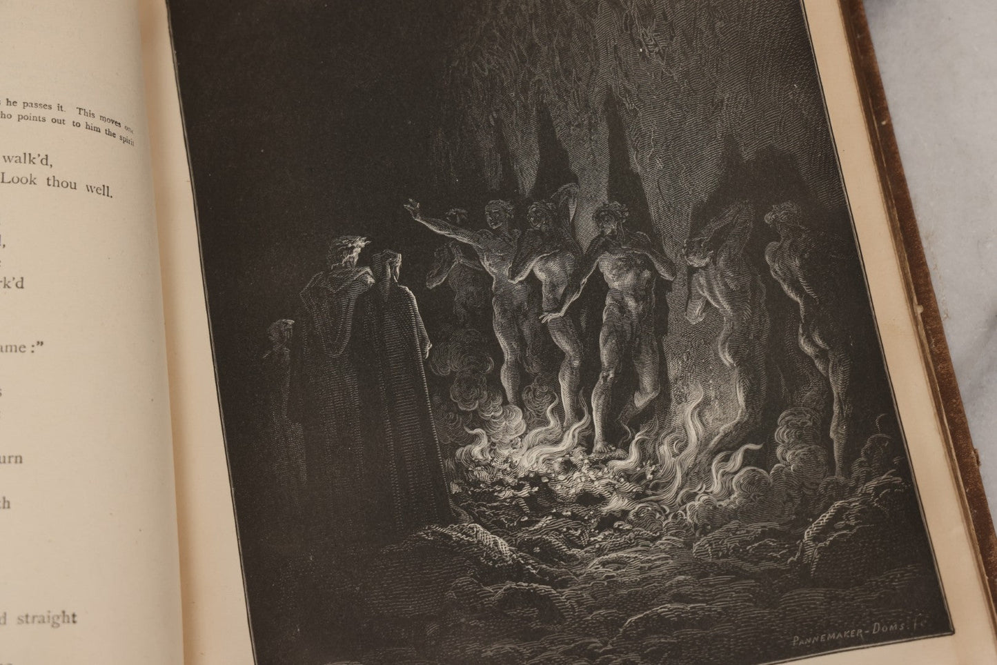 Lot 044 - “Purgatory And Paradise” Antique Book By Dante Alighieri, Translated By Rev. Henry Francis Cary, Illustrated By Gustave Doré, Published By Cassell & Company, New York, Circa Late 19th Century, Note Craft Grade With Extensive Water Damage