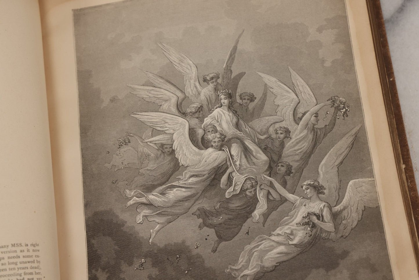 Lot 044 - “Purgatory And Paradise” Antique Book By Dante Alighieri, Translated By Rev. Henry Francis Cary, Illustrated By Gustave Doré, Published By Cassell & Company, New York, Circa Late 19th Century, Note Craft Grade With Extensive Water Damage