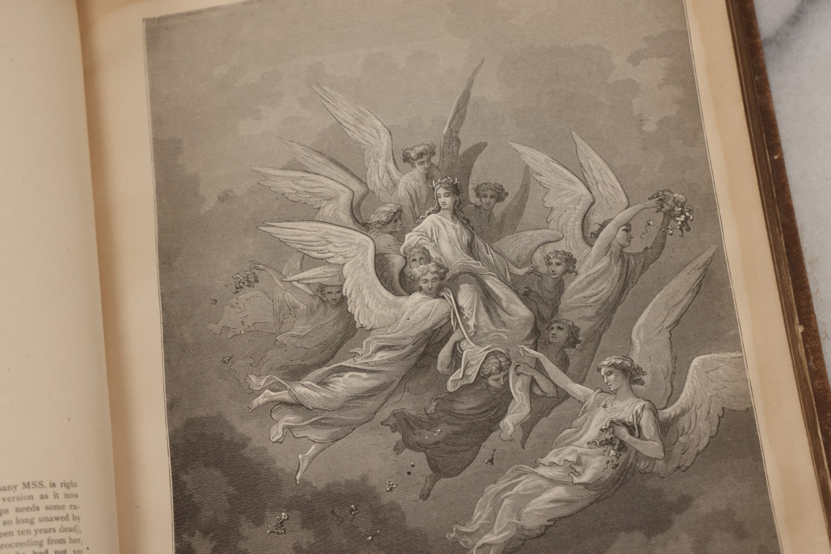 Lot 044 - “Purgatory And Paradise” Antique Book By Dante Alighieri, Translated By Rev. Henry Francis Cary, Illustrated By Gustave Doré, Published By Cassell & Company, New York, Circa Late 19th Century, Note Craft Grade With Extensive Water Damage