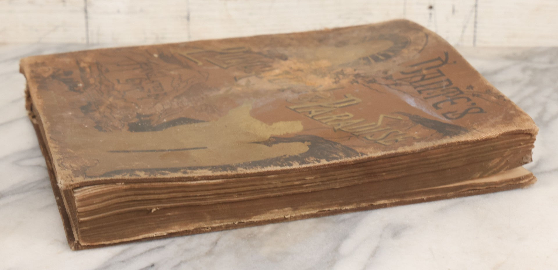 Lot 044 - “Purgatory And Paradise” Antique Book By Dante Alighieri, Translated By Rev. Henry Francis Cary, Illustrated By Gustave Doré, Published By Cassell & Company, New York, Circa Late 19th Century, Note Craft Grade With Extensive Water Damage