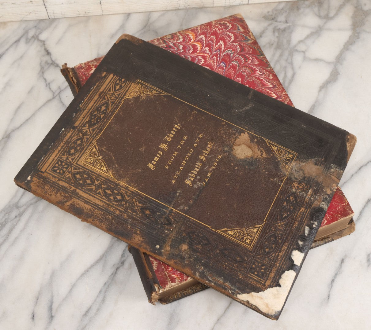 Lot 045 - “Paradise Lost” Antique Book By John Milton, Illustrated By Gustave Doré, Published By Cassell, Petter, And Galpin, Circa Late 19th C., Custom Bound For James H. Thorp, Atlantic Ave. Sabbath School, Jan. 1878, Note Covers Detached