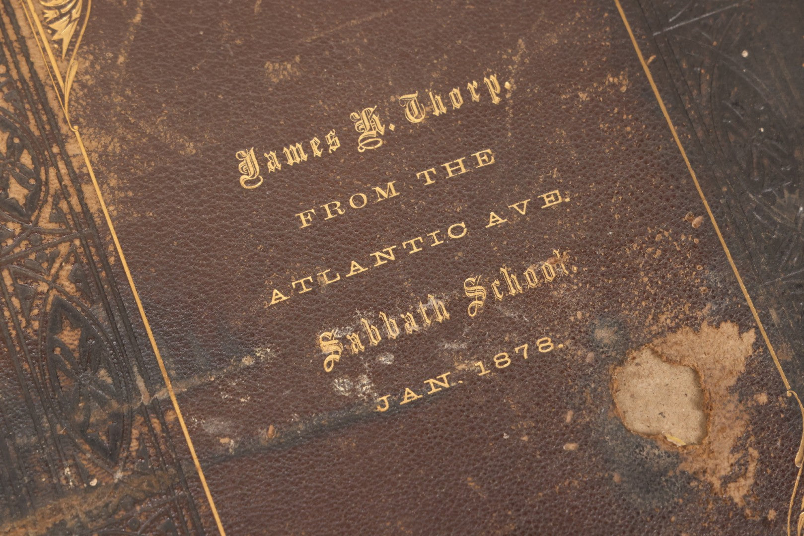 Lot 045 - “Paradise Lost” Antique Book By John Milton, Illustrated By Gustave Doré, Published By Cassell, Petter, And Galpin, Circa Late 19th C., Custom Bound For James H. Thorp, Atlantic Ave. Sabbath School, Jan. 1878, Note Covers Detached