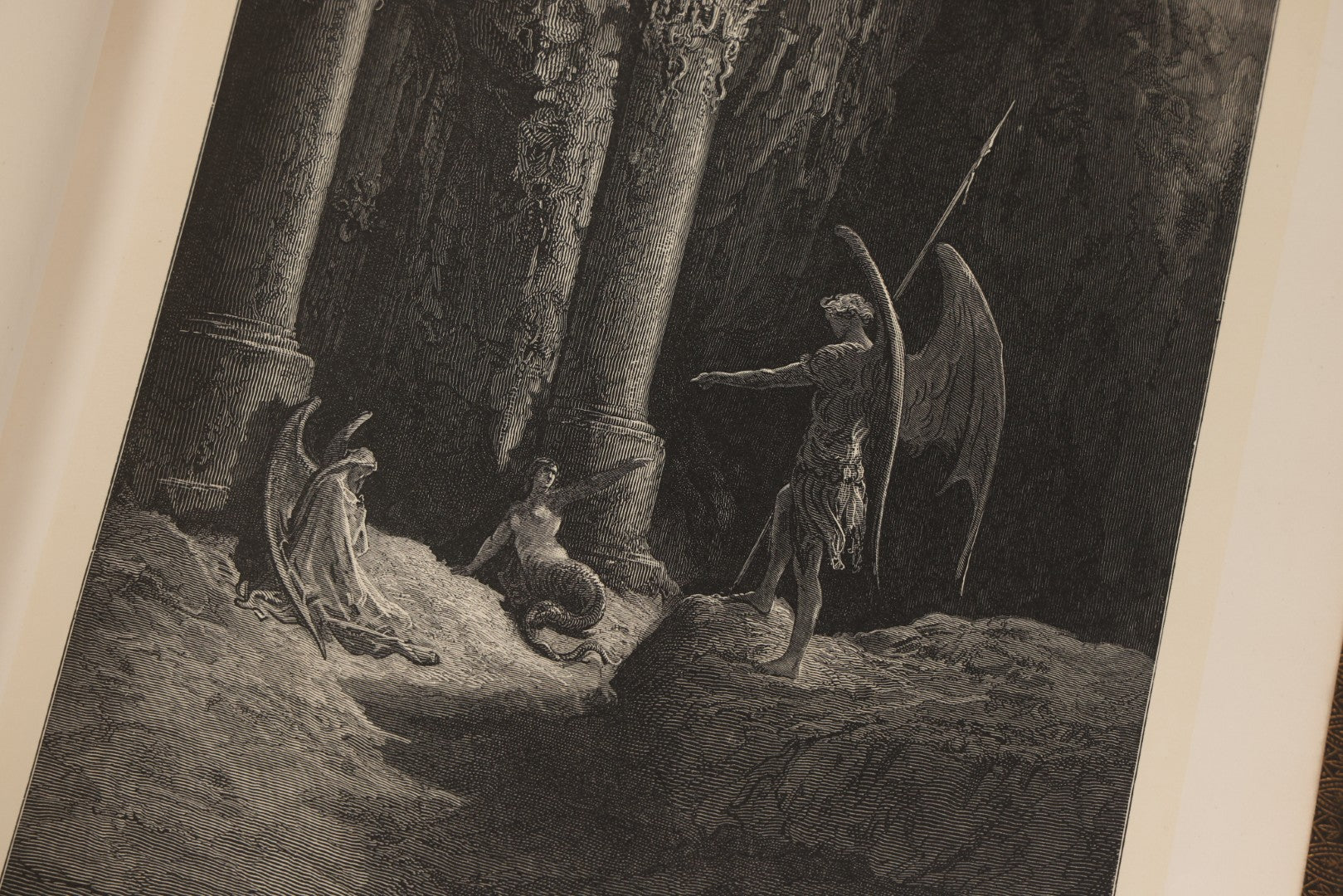 Lot 045 - “Paradise Lost” Antique Book By John Milton, Illustrated By Gustave Doré, Published By Cassell, Petter, And Galpin, Circa Late 19th C., Custom Bound For James H. Thorp, Atlantic Ave. Sabbath School, Jan. 1878, Note Covers Detached