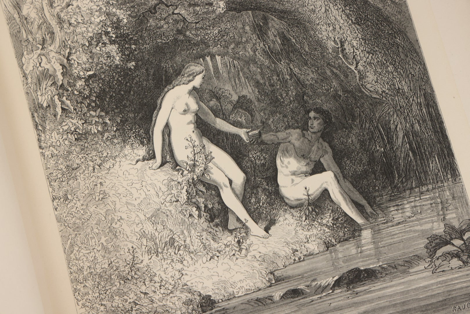 Lot 045 - “Paradise Lost” Antique Book By John Milton, Illustrated By Gustave Doré, Published By Cassell, Petter, And Galpin, Circa Late 19th C., Custom Bound For James H. Thorp, Atlantic Ave. Sabbath School, Jan. 1878, Note Covers Detached