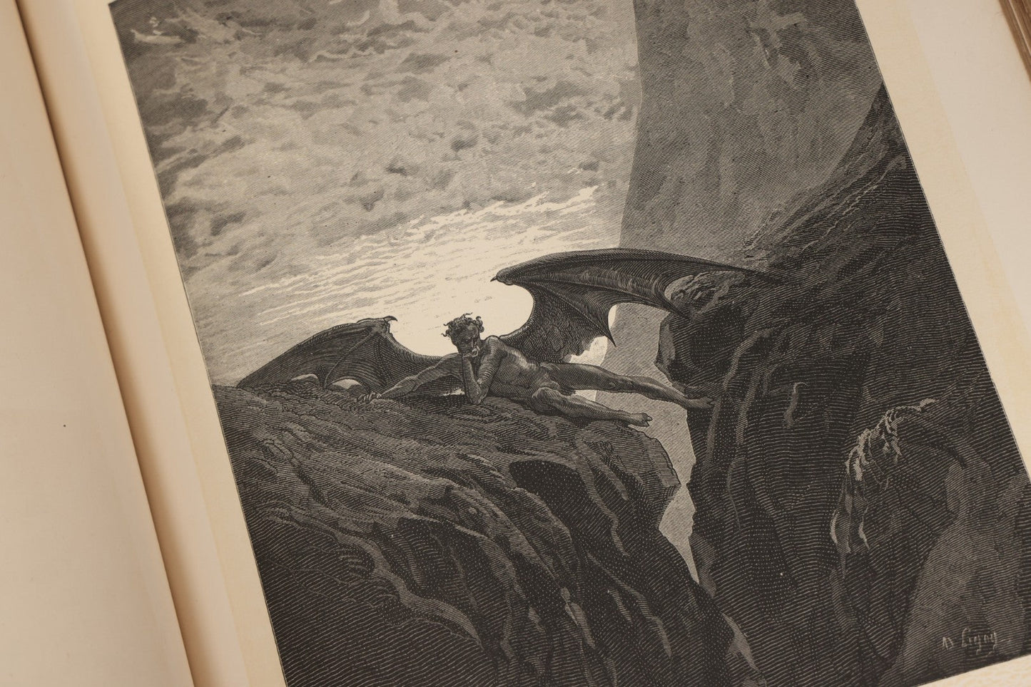 Lot 045 - “Paradise Lost” Antique Book By John Milton, Illustrated By Gustave Doré, Published By Cassell, Petter, And Galpin, Circa Late 19th C., Custom Bound For James H. Thorp, Atlantic Ave. Sabbath School, Jan. 1878, Note Covers Detached