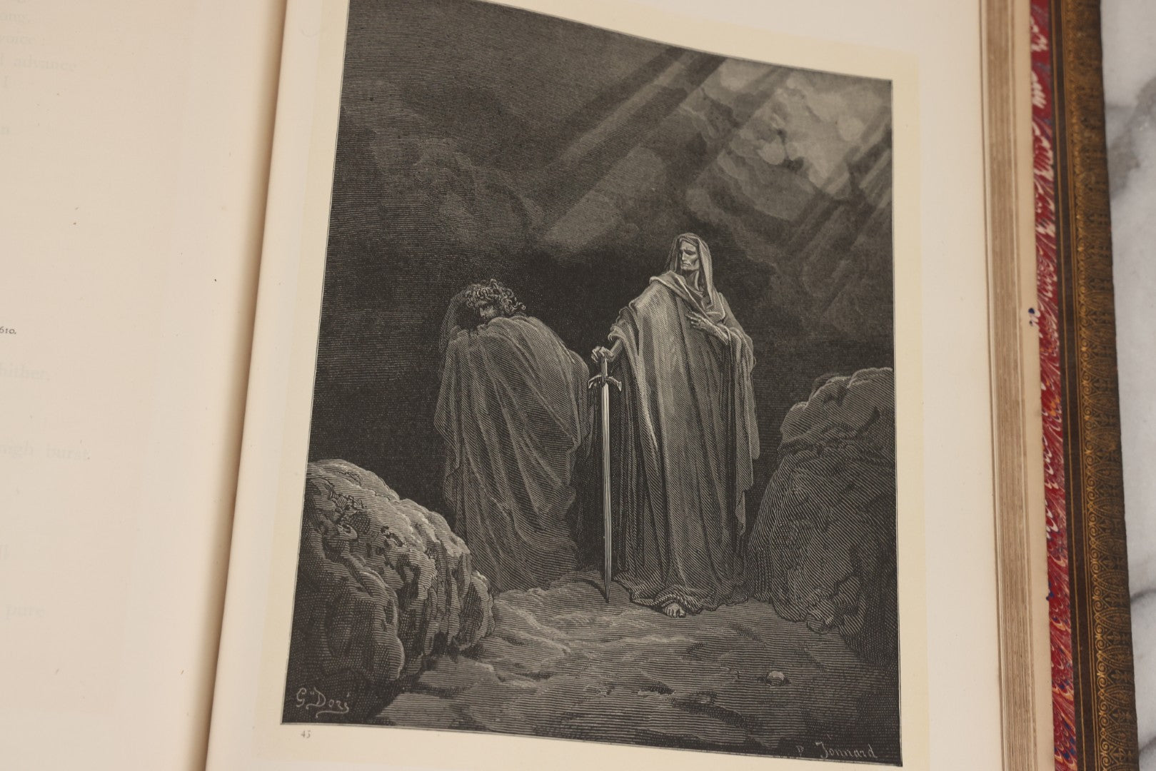 Lot 045 - “Paradise Lost” Antique Book By John Milton, Illustrated By Gustave Doré, Published By Cassell, Petter, And Galpin, Circa Late 19th C., Custom Bound For James H. Thorp, Atlantic Ave. Sabbath School, Jan. 1878, Note Covers Detached
