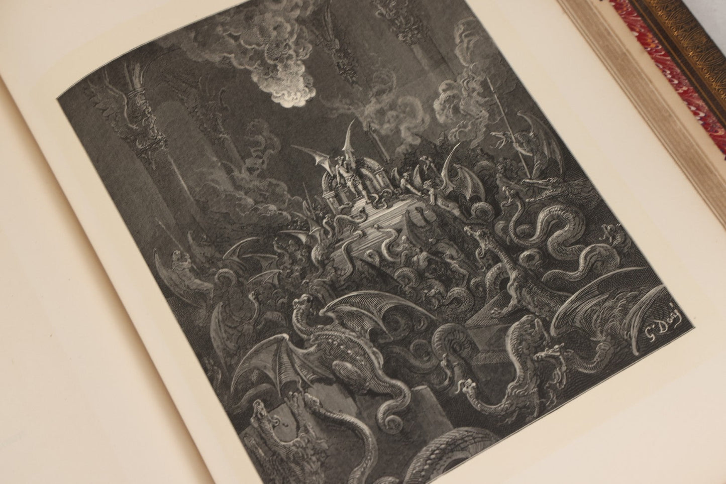Lot 045 - “Paradise Lost” Antique Book By John Milton, Illustrated By Gustave Doré, Published By Cassell, Petter, And Galpin, Circa Late 19th C., Custom Bound For James H. Thorp, Atlantic Ave. Sabbath School, Jan. 1878, Note Covers Detached