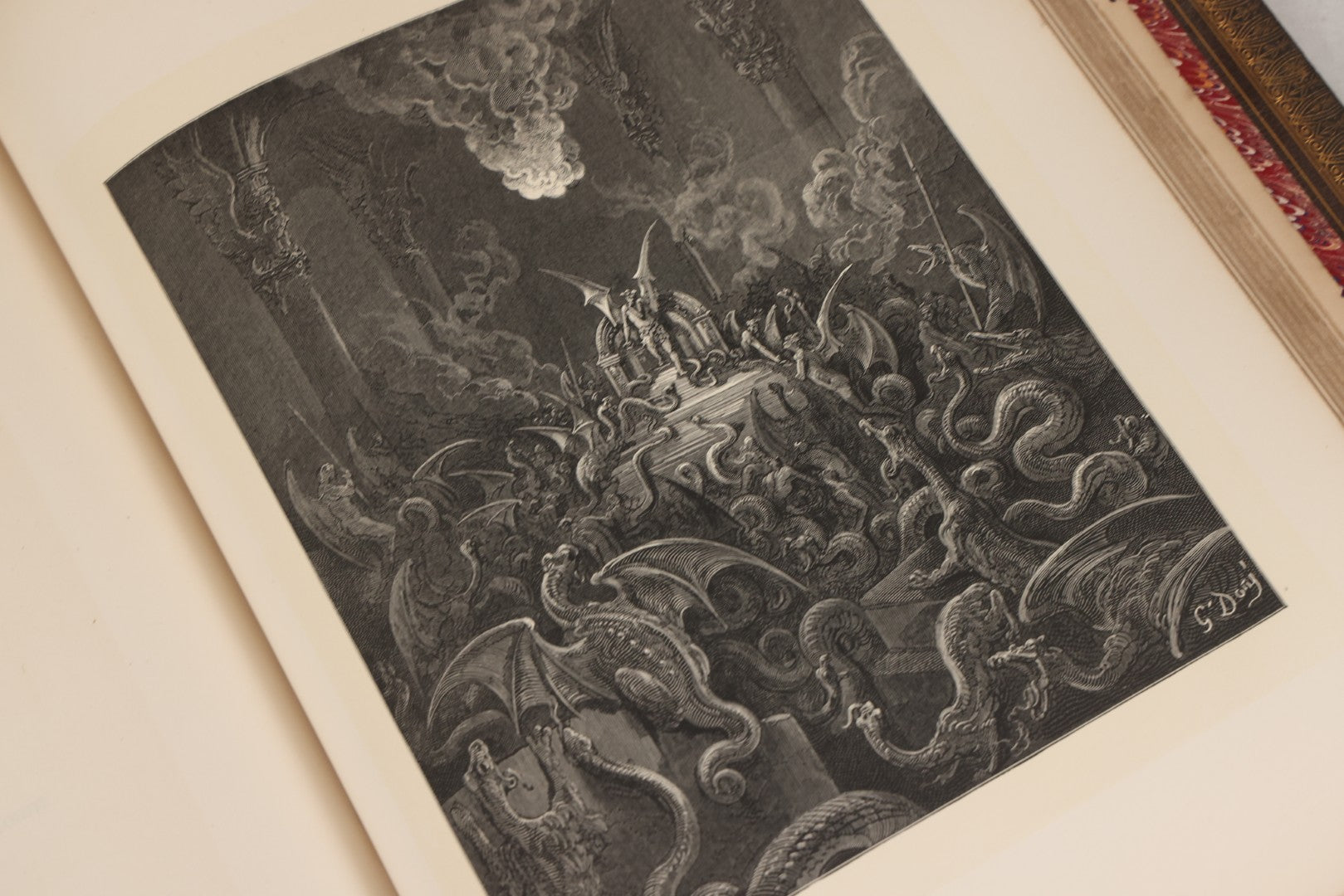 Lot 045 - “Paradise Lost” Antique Book By John Milton, Illustrated By Gustave Doré, Published By Cassell, Petter, And Galpin, Circa Late 19th C., Custom Bound For James H. Thorp, Atlantic Ave. Sabbath School, Jan. 1878, Note Covers Detached