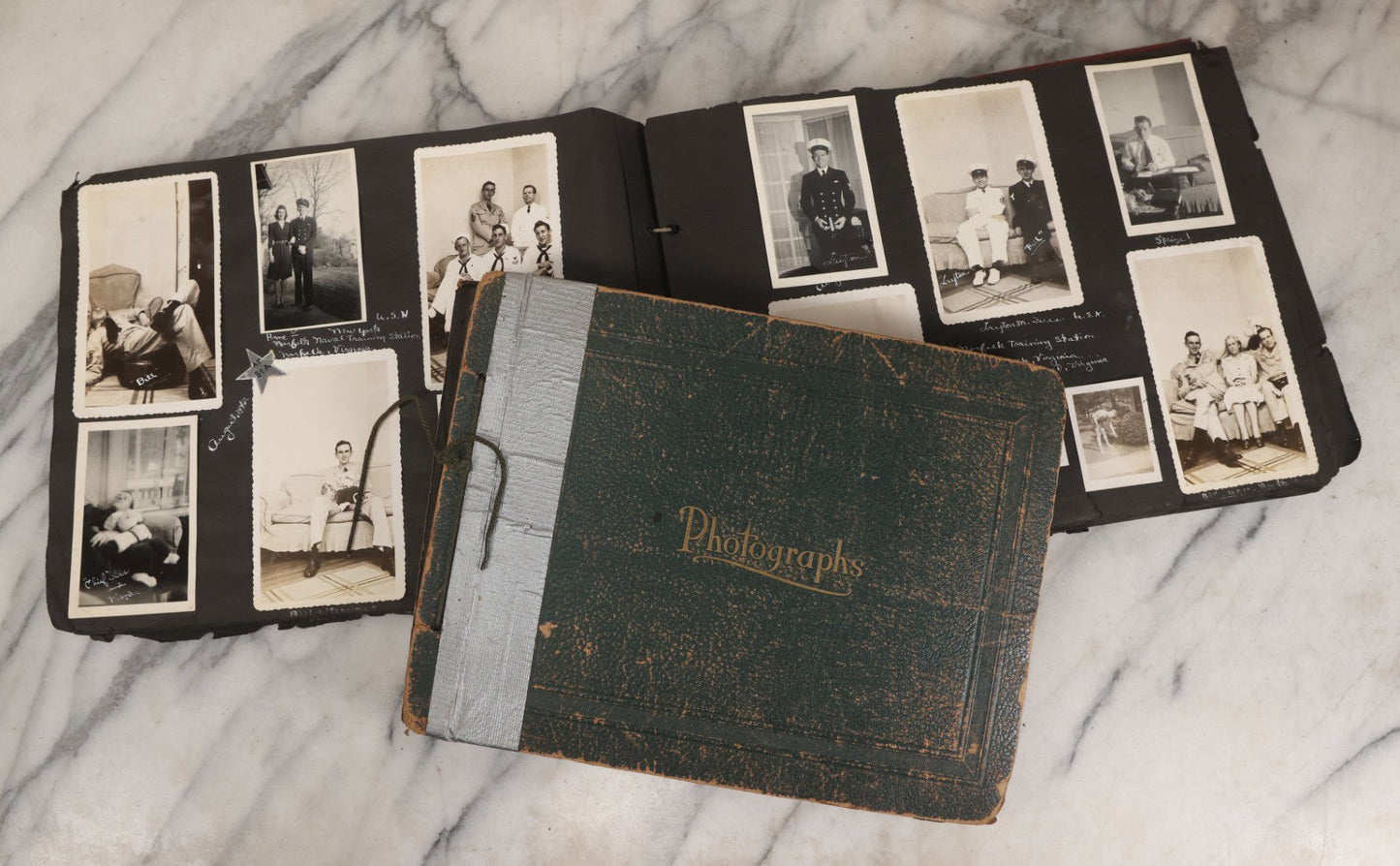 Lot 046 - Pair Of Vintage Snapshot Photo Albums Containing 600+ Photos Of Army National Guard Training & Life In The Lead Up To World War Two, 1938–1942, Albums Of Sgt. D.L. Dressler, With Notes Referencing Dec. 7, 1941 Pearl Harbor, Many Domestic Bases