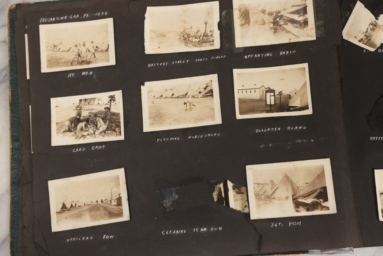 Lot 046 - Pair Of Vintage Snapshot Photo Albums Containing 600+ Photos Of Army National Guard Training & Life In The Lead Up To World War Two, 1938–1942, Albums Of Sgt. D.L. Dressler, With Notes Referencing Dec. 7, 1941 Pearl Harbor, Many Domestic Bases