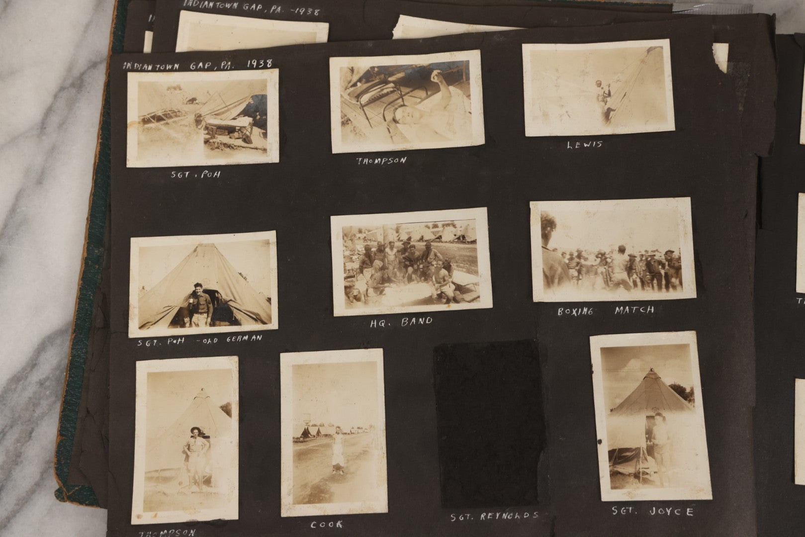 Lot 046 - Pair Of Vintage Snapshot Photo Albums Containing 600+ Photos Of Army National Guard Training & Life In The Lead Up To World War Two, 1938–1942, Albums Of Sgt. D.L. Dressler, With Notes Referencing Dec. 7, 1941 Pearl Harbor, Many Domestic Bases