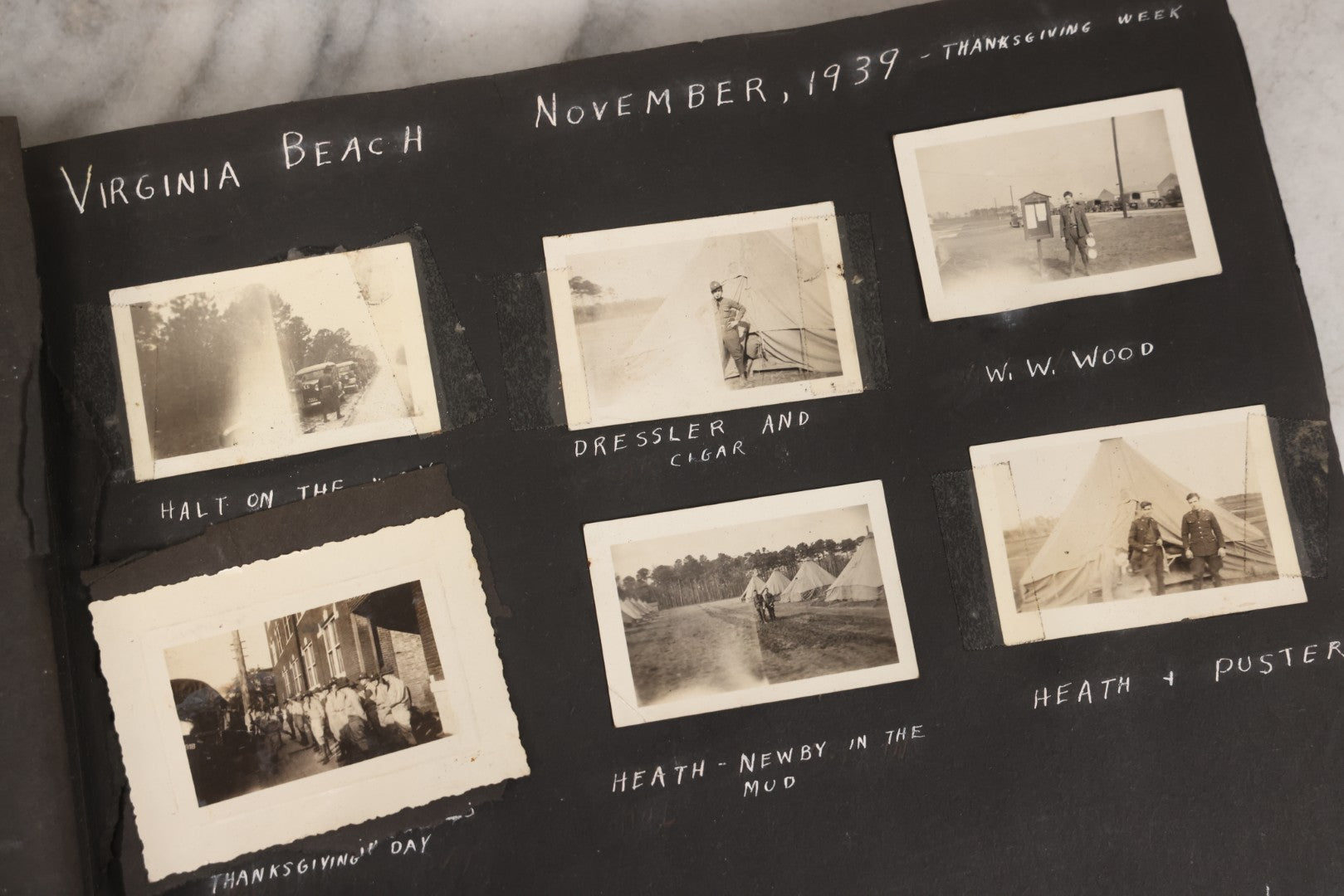 Lot 046 - Pair Of Vintage Snapshot Photo Albums Containing 600+ Photos Of Army National Guard Training & Life In The Lead Up To World War Two, 1938–1942, Albums Of Sgt. D.L. Dressler, With Notes Referencing Dec. 7, 1941 Pearl Harbor, Many Domestic Bases