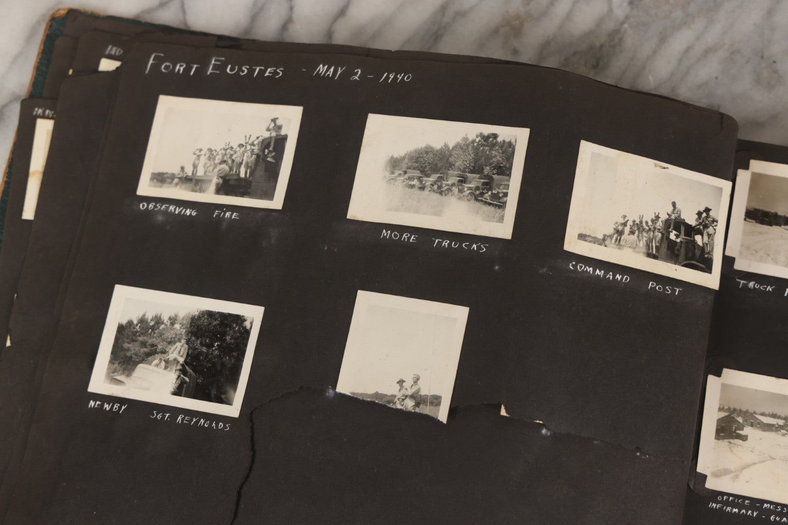 Lot 046 - Pair Of Vintage Snapshot Photo Albums Containing 600+ Photos Of Army National Guard Training & Life In The Lead Up To World War Two, 1938–1942, Albums Of Sgt. D.L. Dressler, With Notes Referencing Dec. 7, 1941 Pearl Harbor, Many Domestic Bases