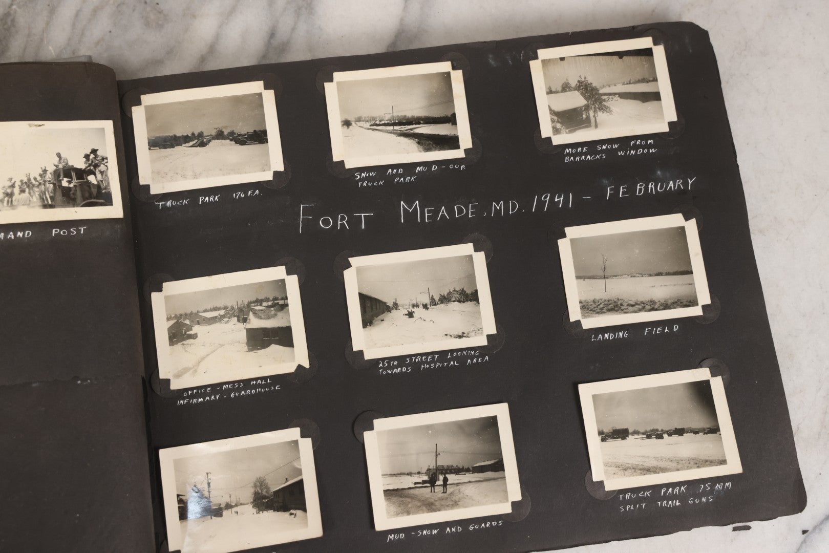 Lot 046 - Pair Of Vintage Snapshot Photo Albums Containing 600+ Photos Of Army National Guard Training & Life In The Lead Up To World War Two, 1938–1942, Albums Of Sgt. D.L. Dressler, With Notes Referencing Dec. 7, 1941 Pearl Harbor, Many Domestic Bases