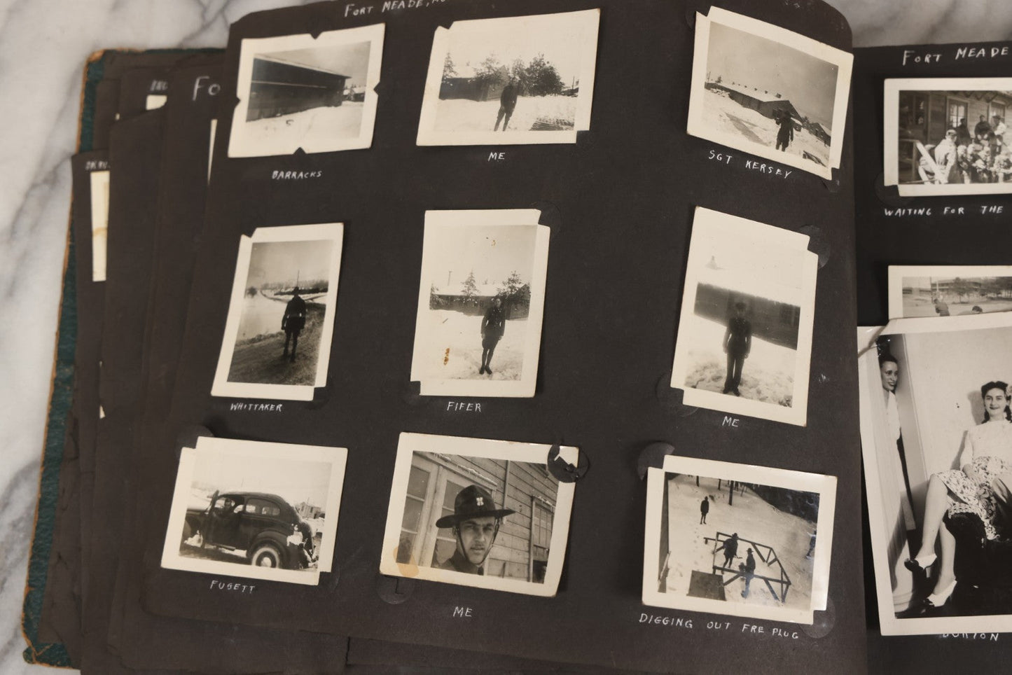 Lot 046 - Pair Of Vintage Snapshot Photo Albums Containing 600+ Photos Of Army National Guard Training & Life In The Lead Up To World War Two, 1938–1942, Albums Of Sgt. D.L. Dressler, With Notes Referencing Dec. 7, 1941 Pearl Harbor, Many Domestic Bases