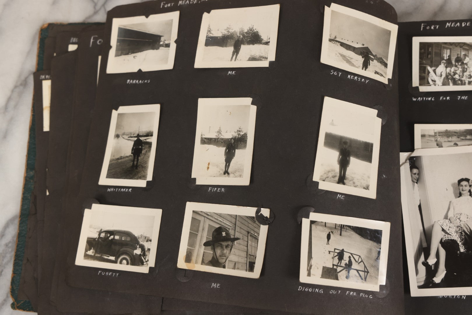 Lot 046 - Pair Of Vintage Snapshot Photo Albums Containing 600+ Photos Of Army National Guard Training & Life In The Lead Up To World War Two, 1938–1942, Albums Of Sgt. D.L. Dressler, With Notes Referencing Dec. 7, 1941 Pearl Harbor, Many Domestic Bases