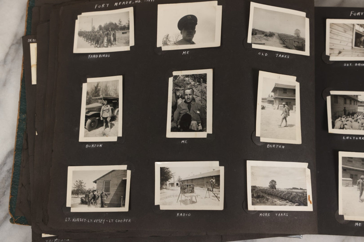 Lot 046 - Pair Of Vintage Snapshot Photo Albums Containing 600+ Photos Of Army National Guard Training & Life In The Lead Up To World War Two, 1938–1942, Albums Of Sgt. D.L. Dressler, With Notes Referencing Dec. 7, 1941 Pearl Harbor, Many Domestic Bases