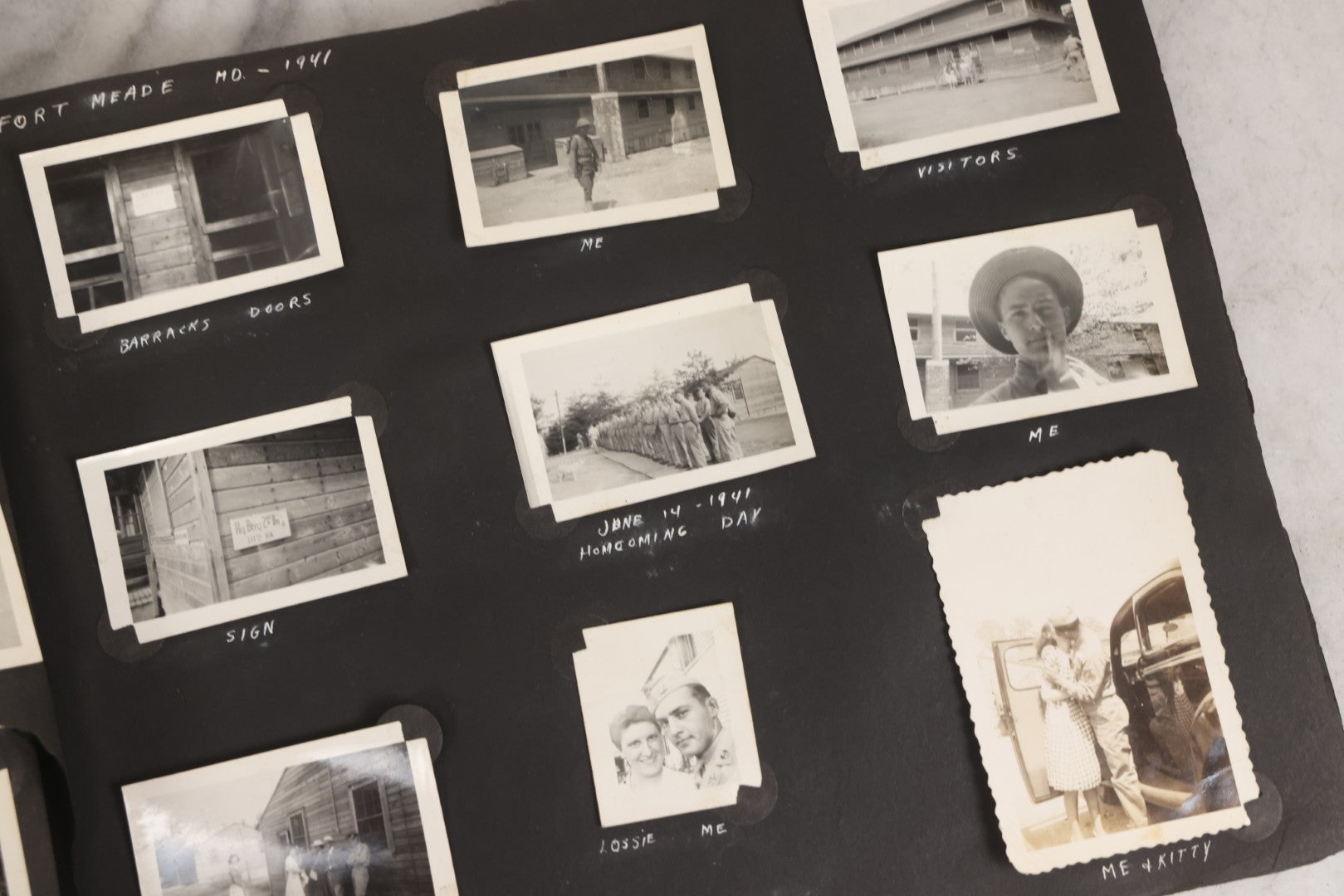 Lot 046 - Pair Of Vintage Snapshot Photo Albums Containing 600+ Photos Of Army National Guard Training & Life In The Lead Up To World War Two, 1938–1942, Albums Of Sgt. D.L. Dressler, With Notes Referencing Dec. 7, 1941 Pearl Harbor, Many Domestic Bases