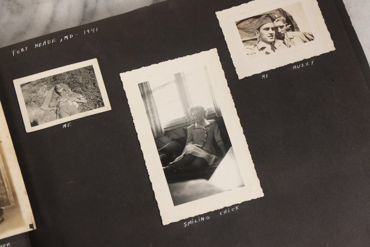 Lot 046 - Pair Of Vintage Snapshot Photo Albums Containing 600+ Photos Of Army National Guard Training & Life In The Lead Up To World War Two, 1938–1942, Albums Of Sgt. D.L. Dressler, With Notes Referencing Dec. 7, 1941 Pearl Harbor, Many Domestic Bases