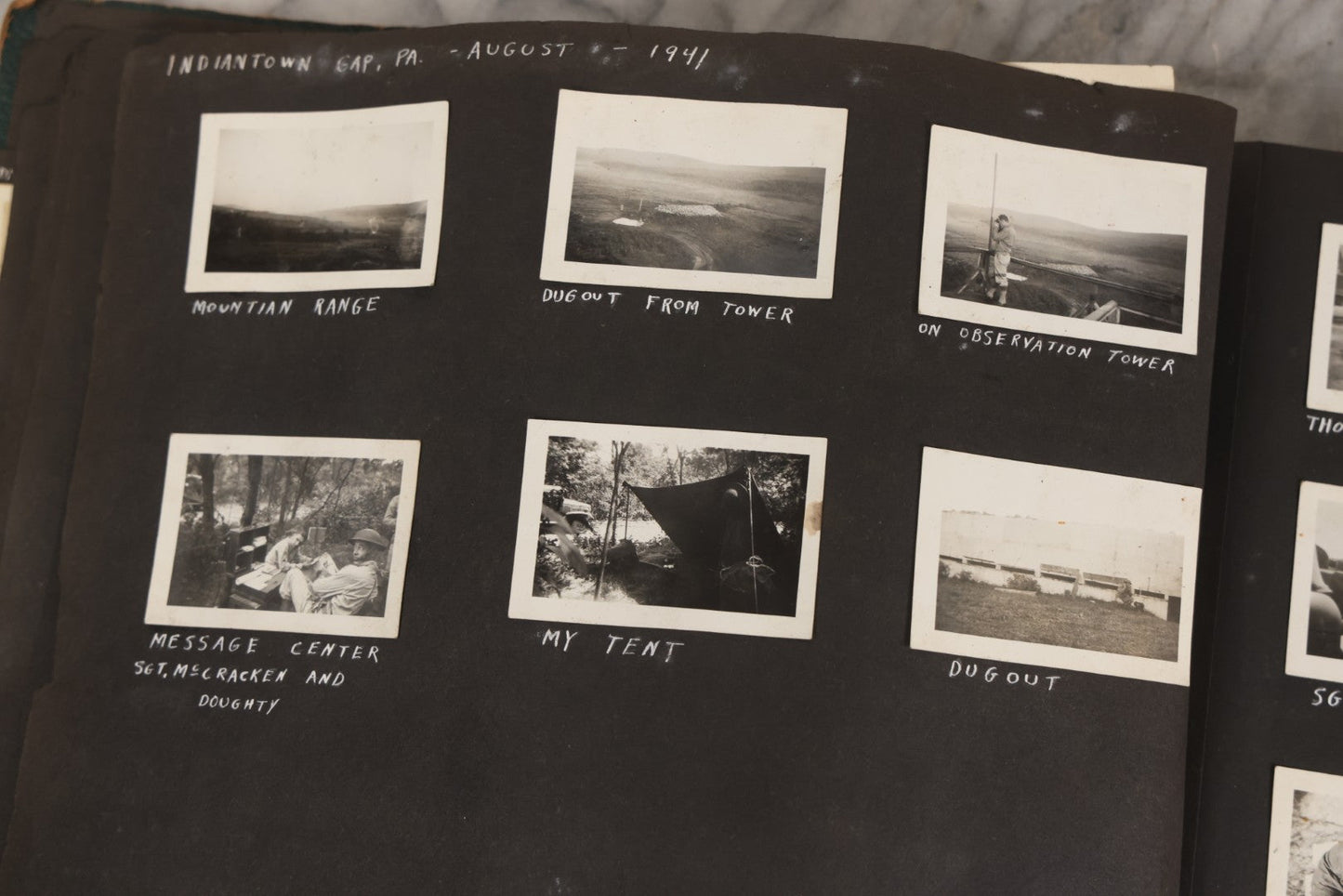 Lot 046 - Pair Of Vintage Snapshot Photo Albums Containing 600+ Photos Of Army National Guard Training & Life In The Lead Up To World War Two, 1938–1942, Albums Of Sgt. D.L. Dressler, With Notes Referencing Dec. 7, 1941 Pearl Harbor, Many Domestic Bases