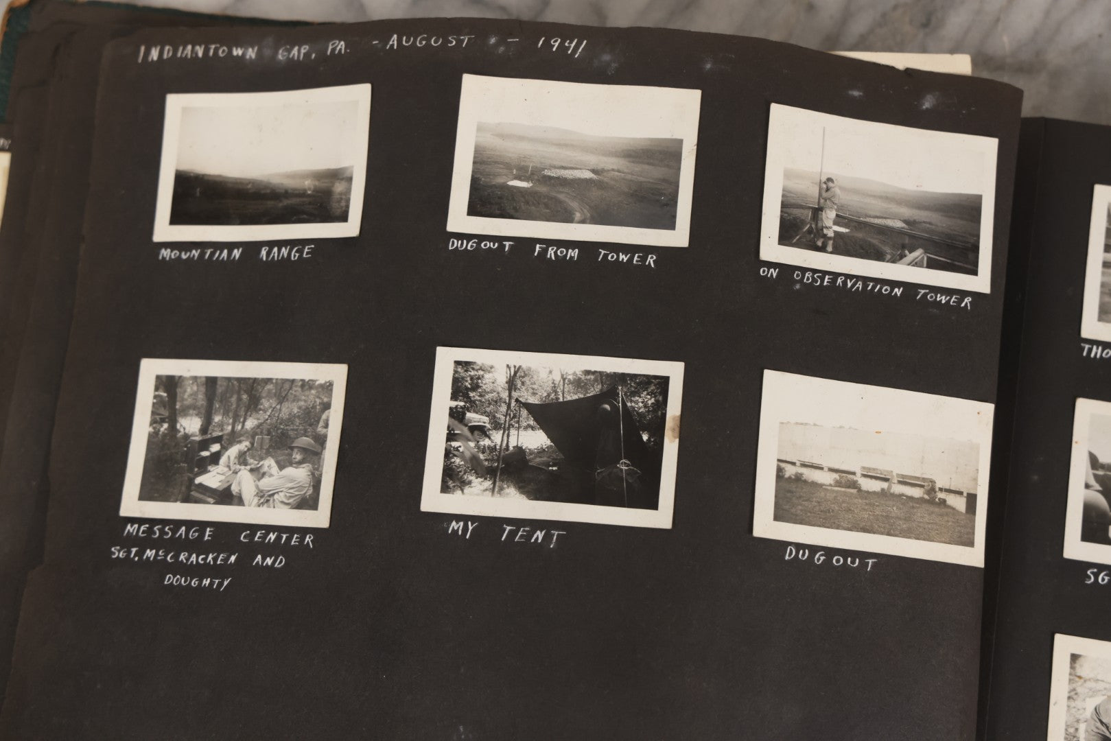 Lot 046 - Pair Of Vintage Snapshot Photo Albums Containing 600+ Photos Of Army National Guard Training & Life In The Lead Up To World War Two, 1938–1942, Albums Of Sgt. D.L. Dressler, With Notes Referencing Dec. 7, 1941 Pearl Harbor, Many Domestic Bases