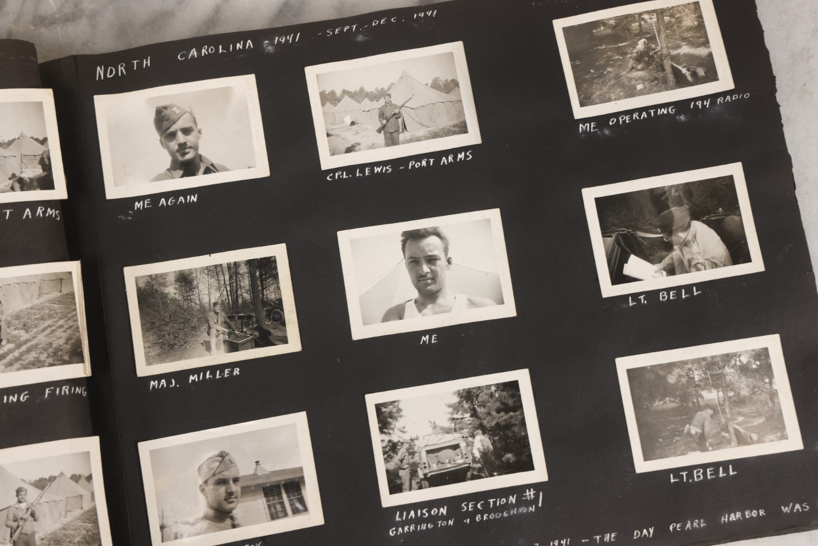 Lot 046 - Pair Of Vintage Snapshot Photo Albums Containing 600+ Photos Of Army National Guard Training & Life In The Lead Up To World War Two, 1938–1942, Albums Of Sgt. D.L. Dressler, With Notes Referencing Dec. 7, 1941 Pearl Harbor, Many Domestic Bases