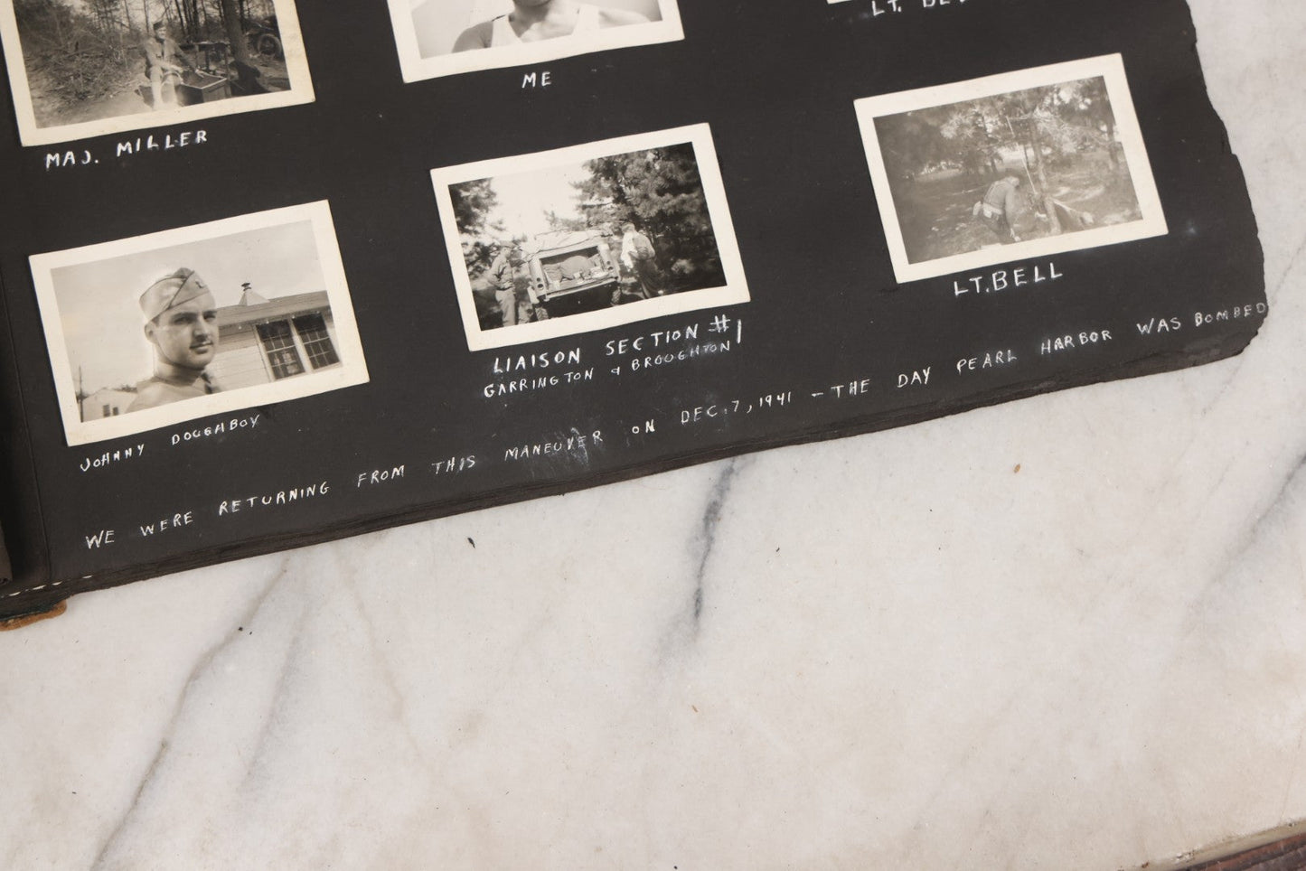 Lot 046 - Pair Of Vintage Snapshot Photo Albums Containing 600+ Photos Of Army National Guard Training & Life In The Lead Up To World War Two, 1938–1942, Albums Of Sgt. D.L. Dressler, With Notes Referencing Dec. 7, 1941 Pearl Harbor, Many Domestic Bases