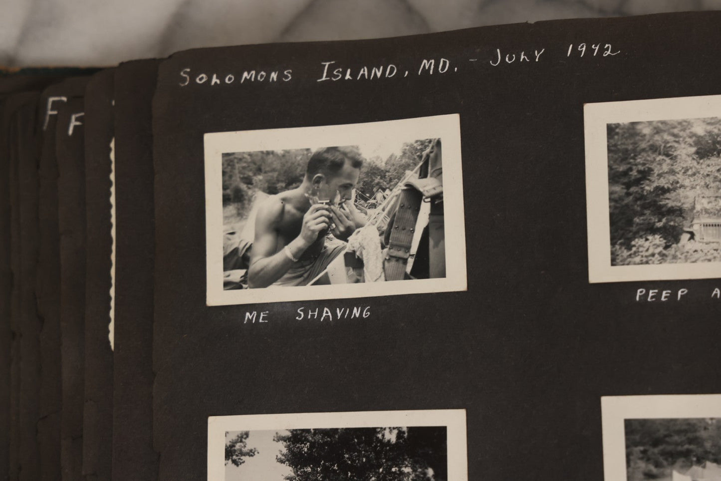 Lot 046 - Pair Of Vintage Snapshot Photo Albums Containing 600+ Photos Of Army National Guard Training & Life In The Lead Up To World War Two, 1938–1942, Albums Of Sgt. D.L. Dressler, With Notes Referencing Dec. 7, 1941 Pearl Harbor, Many Domestic Bases