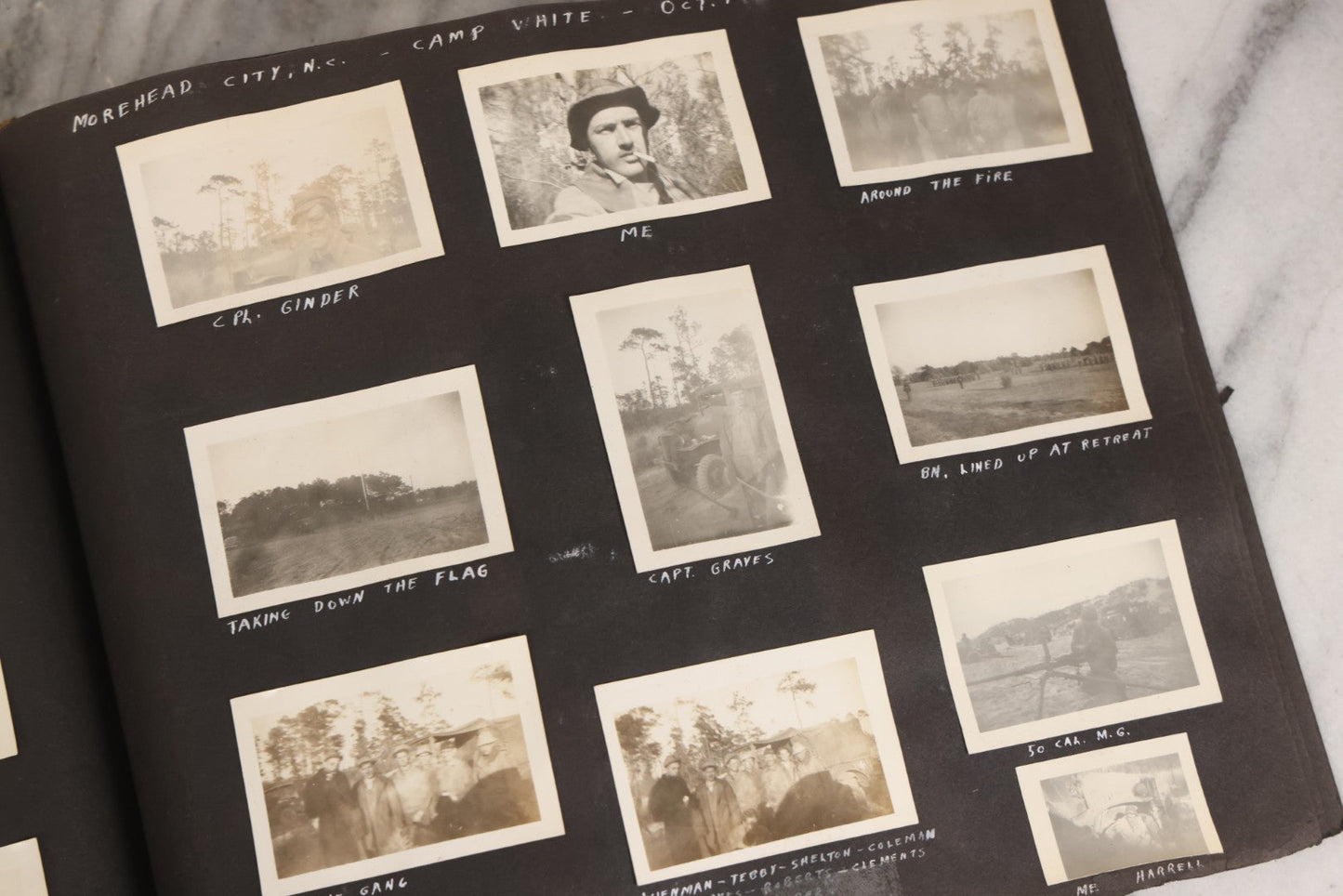 Lot 046 - Pair Of Vintage Snapshot Photo Albums Containing 600+ Photos Of Army National Guard Training & Life In The Lead Up To World War Two, 1938–1942, Albums Of Sgt. D.L. Dressler, With Notes Referencing Dec. 7, 1941 Pearl Harbor, Many Domestic Bases