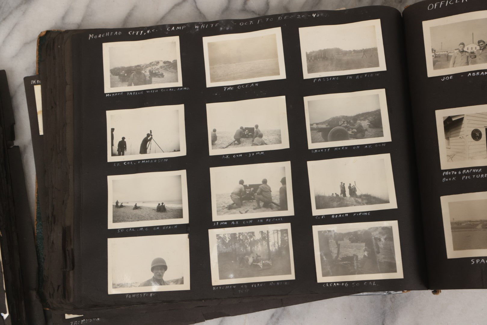 Lot 046 - Pair Of Vintage Snapshot Photo Albums Containing 600+ Photos Of Army National Guard Training & Life In The Lead Up To World War Two, 1938–1942, Albums Of Sgt. D.L. Dressler, With Notes Referencing Dec. 7, 1941 Pearl Harbor, Many Domestic Bases