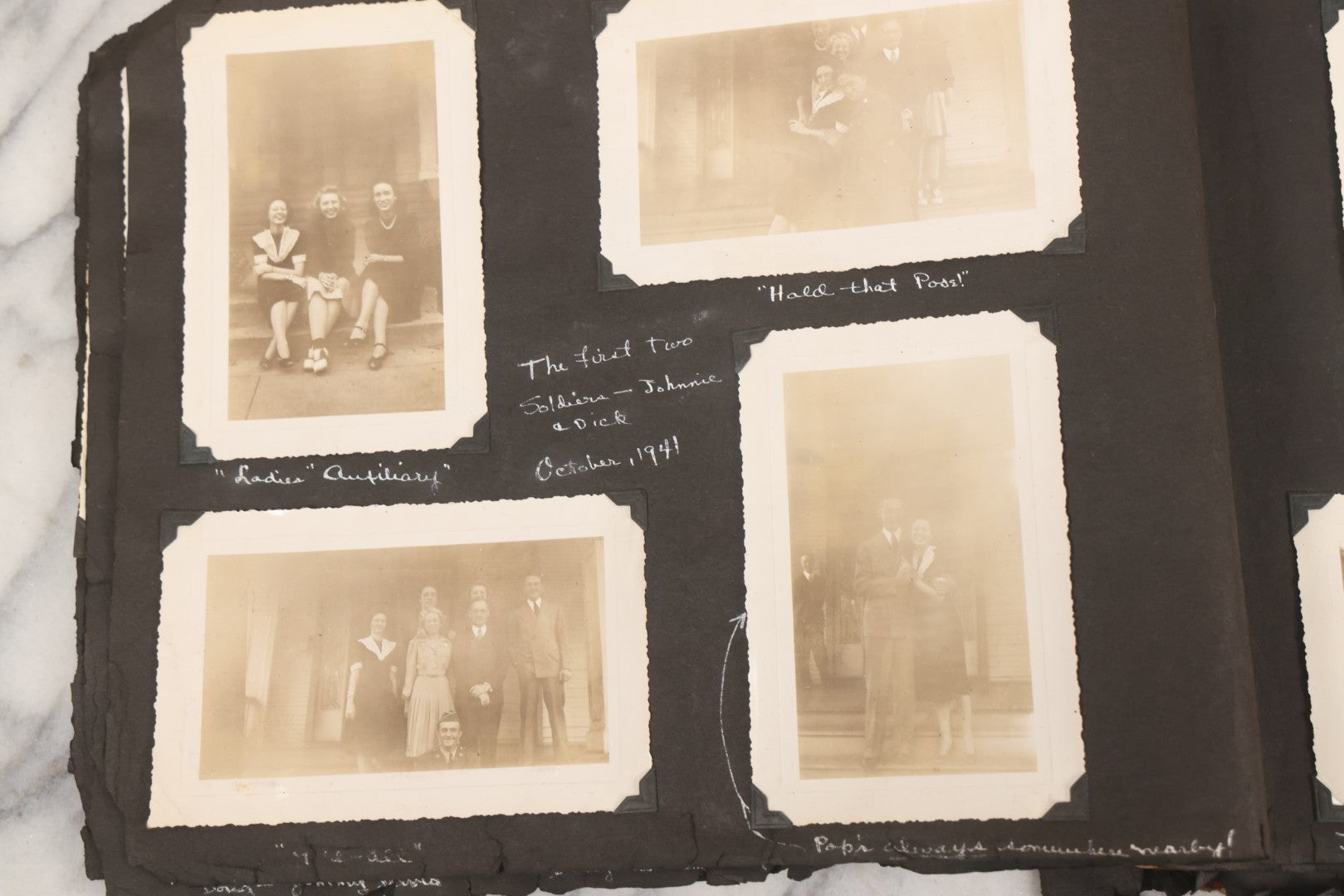 Lot 046 - Pair Of Vintage Snapshot Photo Albums Containing 600+ Photos Of Army National Guard Training & Life In The Lead Up To World War Two, 1938–1942, Albums Of Sgt. D.L. Dressler, With Notes Referencing Dec. 7, 1941 Pearl Harbor, Many Domestic Bases