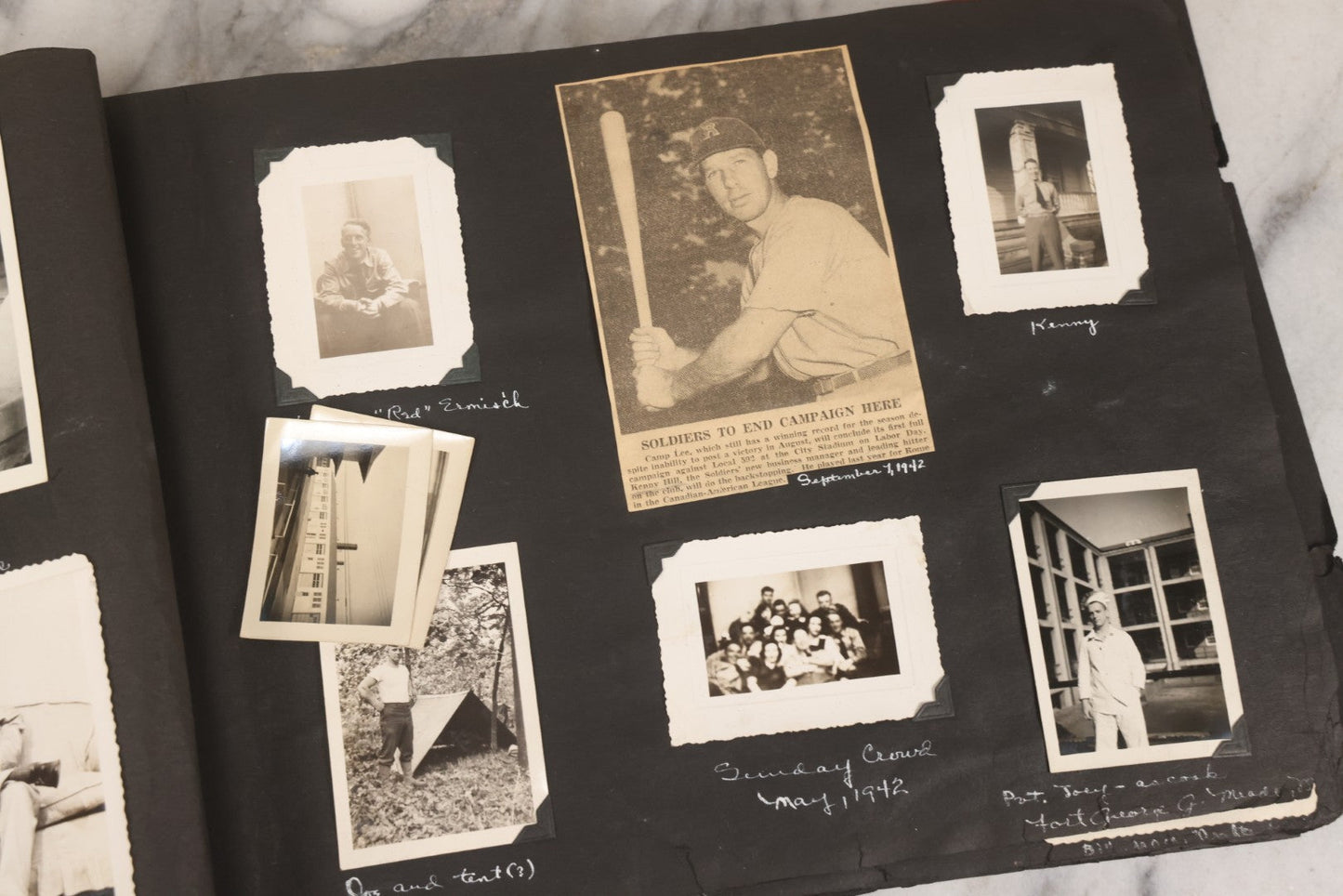 Lot 046 - Pair Of Vintage Snapshot Photo Albums Containing 600+ Photos Of Army National Guard Training & Life In The Lead Up To World War Two, 1938–1942, Albums Of Sgt. D.L. Dressler, With Notes Referencing Dec. 7, 1941 Pearl Harbor, Many Domestic Bases