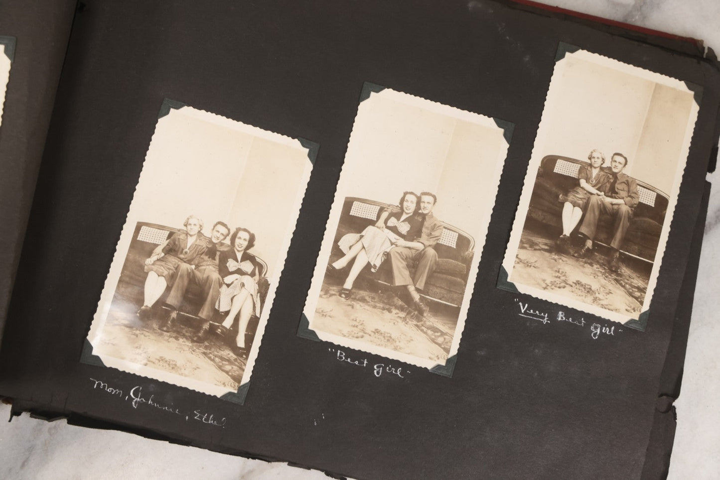 Lot 046 - Pair Of Vintage Snapshot Photo Albums Containing 600+ Photos Of Army National Guard Training & Life In The Lead Up To World War Two, 1938–1942, Albums Of Sgt. D.L. Dressler, With Notes Referencing Dec. 7, 1941 Pearl Harbor, Many Domestic Bases