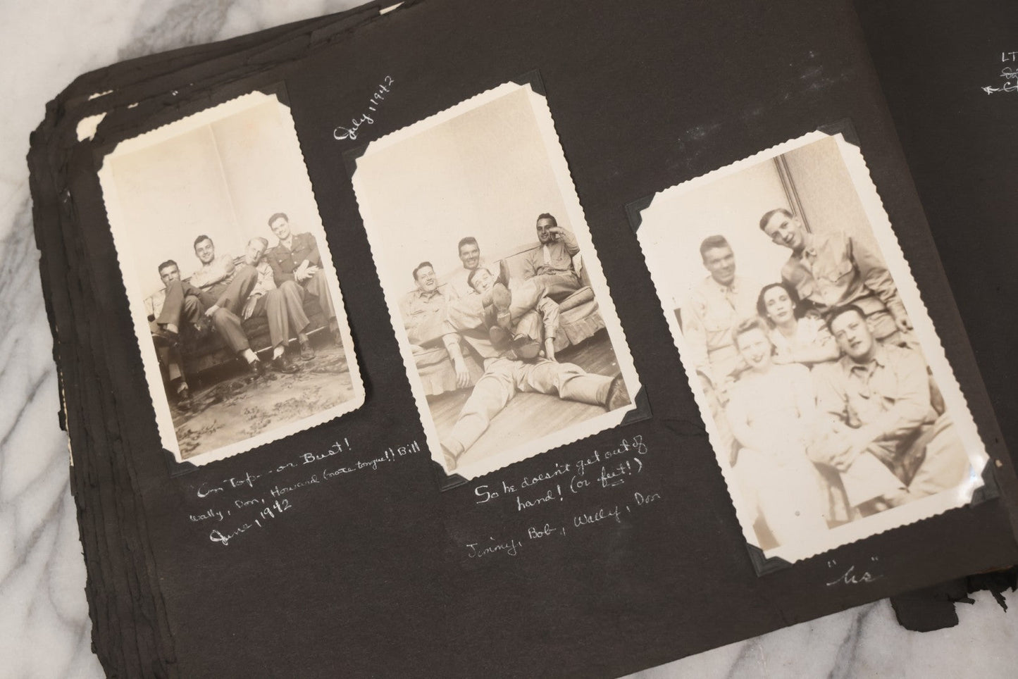 Lot 046 - Pair Of Vintage Snapshot Photo Albums Containing 600+ Photos Of Army National Guard Training & Life In The Lead Up To World War Two, 1938–1942, Albums Of Sgt. D.L. Dressler, With Notes Referencing Dec. 7, 1941 Pearl Harbor, Many Domestic Bases