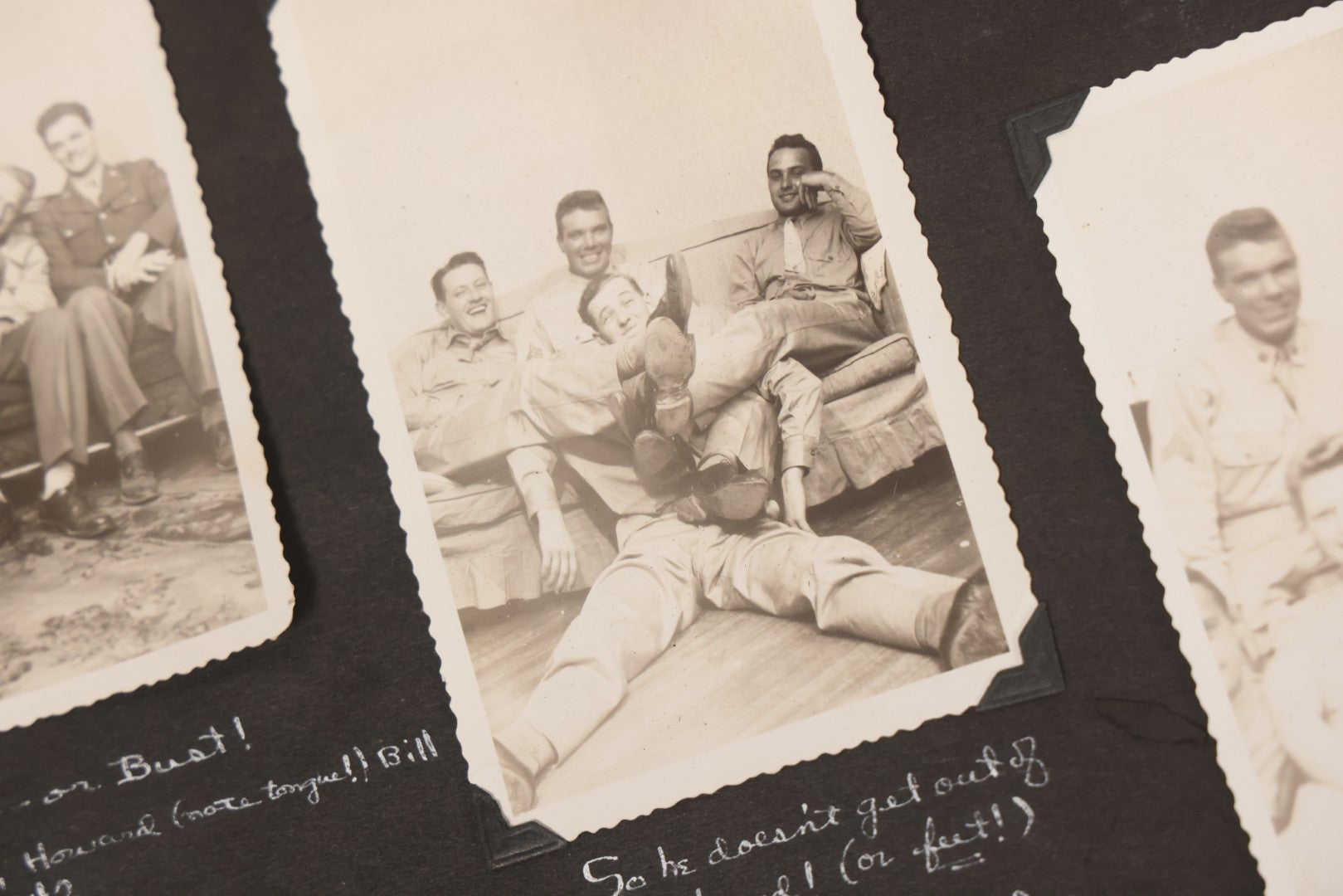 Lot 046 - Pair Of Vintage Snapshot Photo Albums Containing 600+ Photos Of Army National Guard Training & Life In The Lead Up To World War Two, 1938–1942, Albums Of Sgt. D.L. Dressler, With Notes Referencing Dec. 7, 1941 Pearl Harbor, Many Domestic Bases