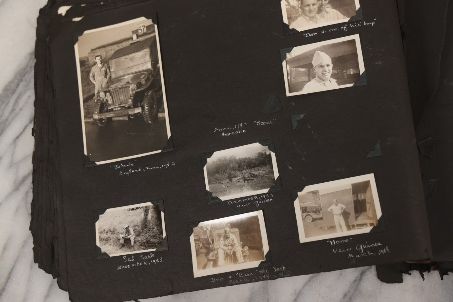 Lot 046 - Pair Of Vintage Snapshot Photo Albums Containing 600+ Photos Of Army National Guard Training & Life In The Lead Up To World War Two, 1938–1942, Albums Of Sgt. D.L. Dressler, With Notes Referencing Dec. 7, 1941 Pearl Harbor, Many Domestic Bases