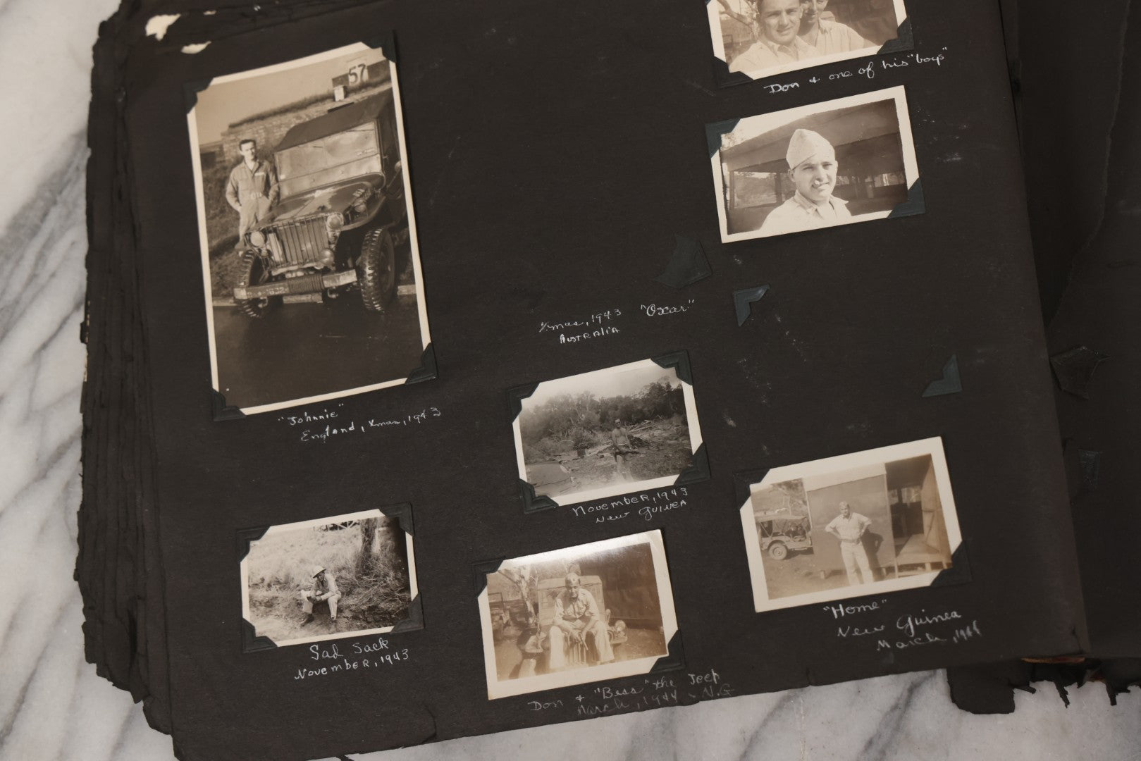 Lot 046 - Pair Of Vintage Snapshot Photo Albums Containing 600+ Photos Of Army National Guard Training & Life In The Lead Up To World War Two, 1938–1942, Albums Of Sgt. D.L. Dressler, With Notes Referencing Dec. 7, 1941 Pearl Harbor, Many Domestic Bases