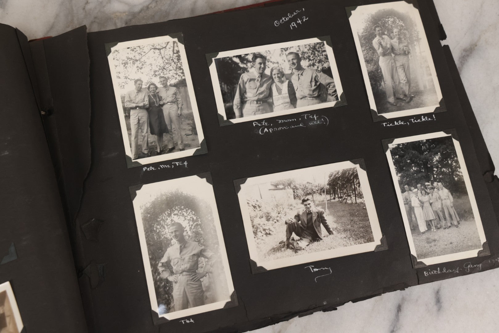 Lot 046 - Pair Of Vintage Snapshot Photo Albums Containing 600+ Photos Of Army National Guard Training & Life In The Lead Up To World War Two, 1938–1942, Albums Of Sgt. D.L. Dressler, With Notes Referencing Dec. 7, 1941 Pearl Harbor, Many Domestic Bases