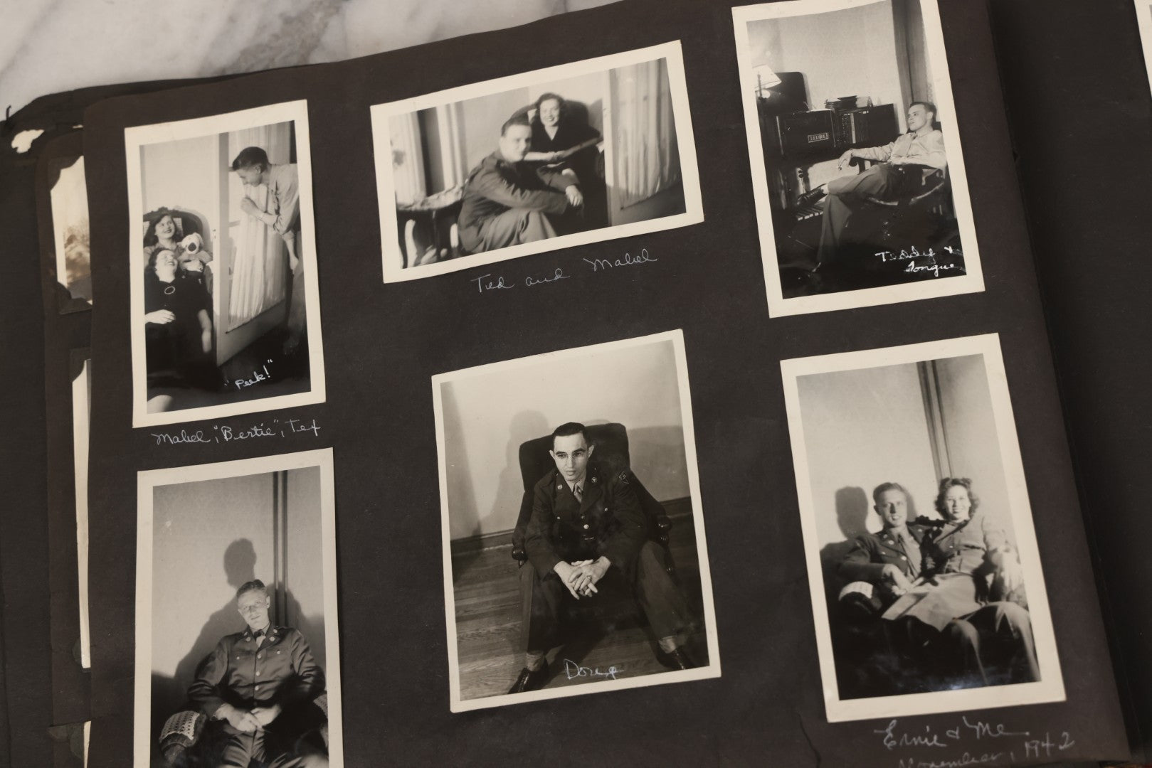 Lot 046 - Pair Of Vintage Snapshot Photo Albums Containing 600+ Photos Of Army National Guard Training & Life In The Lead Up To World War Two, 1938–1942, Albums Of Sgt. D.L. Dressler, With Notes Referencing Dec. 7, 1941 Pearl Harbor, Many Domestic Bases