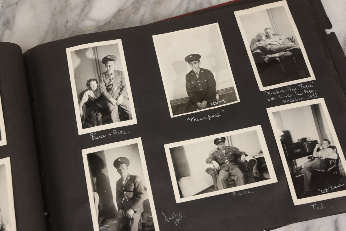 Lot 046 - Pair Of Vintage Snapshot Photo Albums Containing 600+ Photos Of Army National Guard Training & Life In The Lead Up To World War Two, 1938–1942, Albums Of Sgt. D.L. Dressler, With Notes Referencing Dec. 7, 1941 Pearl Harbor, Many Domestic Bases